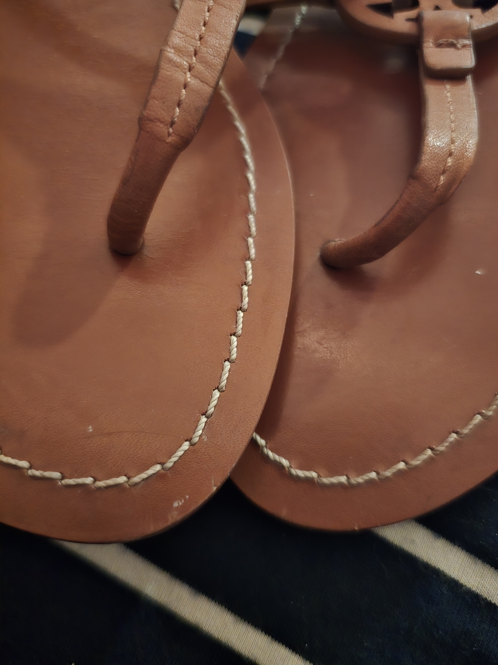 Tory Burch Miller Logo Sandals in Saddle Brown - Picture 8 of 10